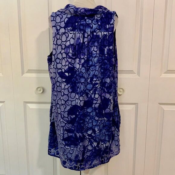 Lane Bryant Purple Blue Abstract Print Sleeveless Swing Dress Size 18 - Picture 5 of 9